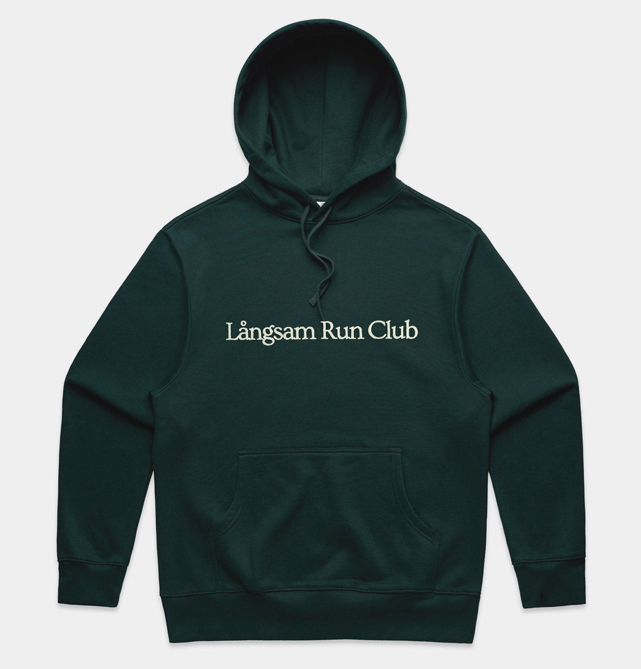 Heavy Hooded Embroidery Sweatshirt – Pine Green