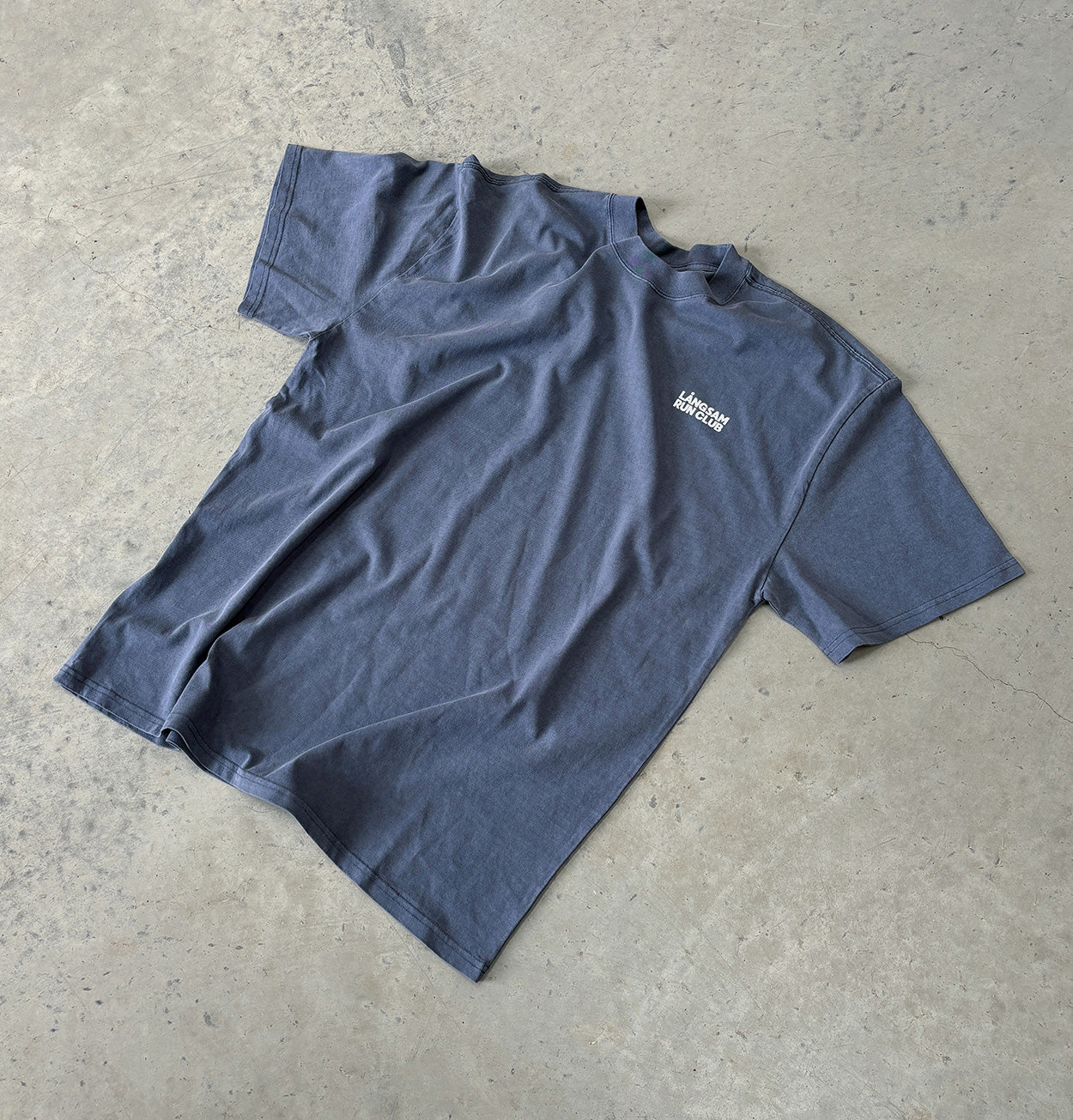 Heavy Faded Logo T-Shirt – Indigo