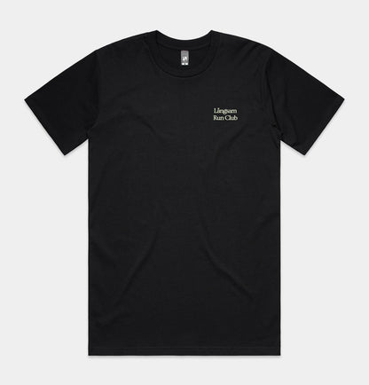 Långsam Run Club Embroidered Logo T-Shirt in Black